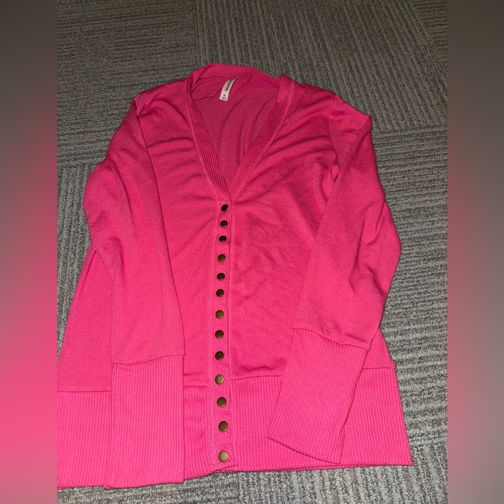 Hot pink boutique cardigan